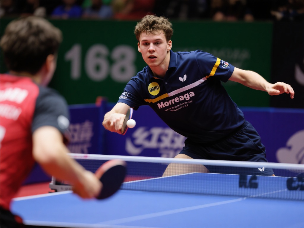 莫雷加德强势挺进男单16强 此外,莫雷加德的发球变化多端,常常让对手