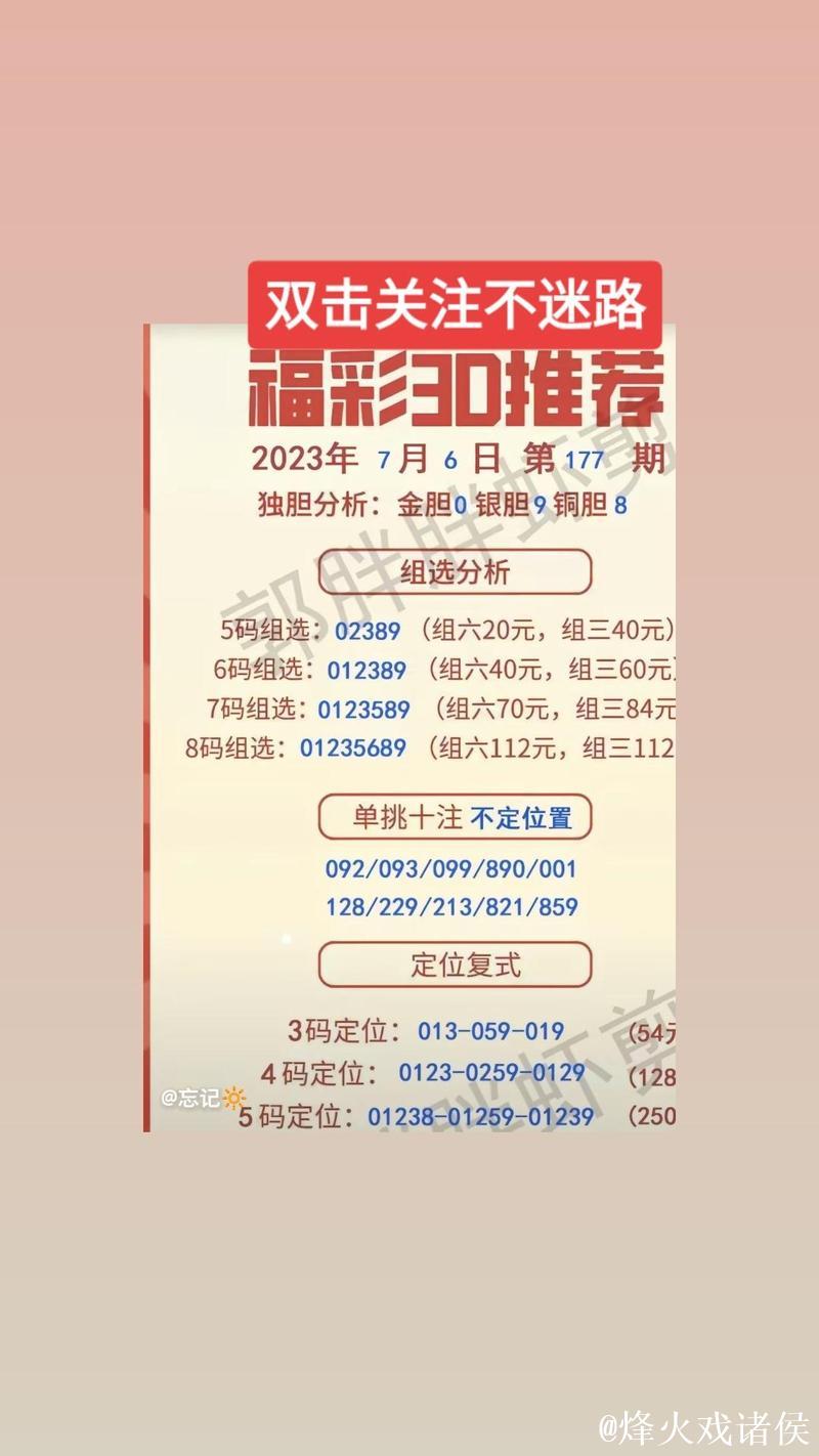 015期彩鱼福彩3D预测：组六复式奖号推荐